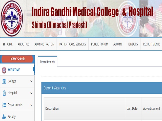 IGMC, शिमला भर्ती 2021: 227 सीनियर रेजिडेंट / ट्यूटर पदों की वेकेंसी के लिए करें आवेदन